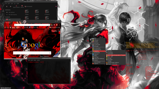 Manjarobox Ob With A Anime Theme Gtk And Obt Themes A Little On The Darker Side And Azenis Red Manjarobox Gallery Blackbox Community