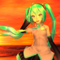 In sunset with Miku