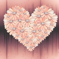 Heart made Of flowers pink