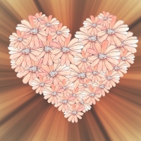Heart made Of flowers With rays