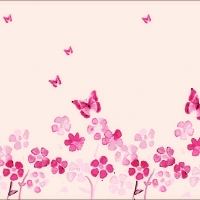 Spring Flowers And Butterfly Abstract