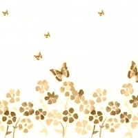 Spring Flowers And Butterfly Brown