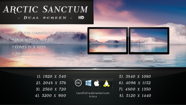 Arctic Sanctum. Dual-Screen HD 16:9 x 2.